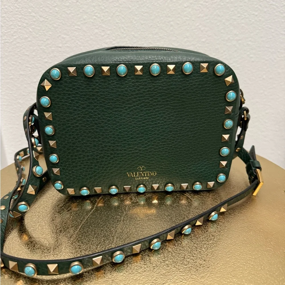 Valentino Green Studded Women's Bag - Picture 1 of 5